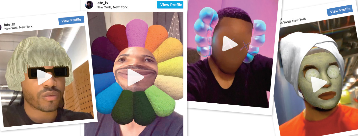 Four images with four different filters